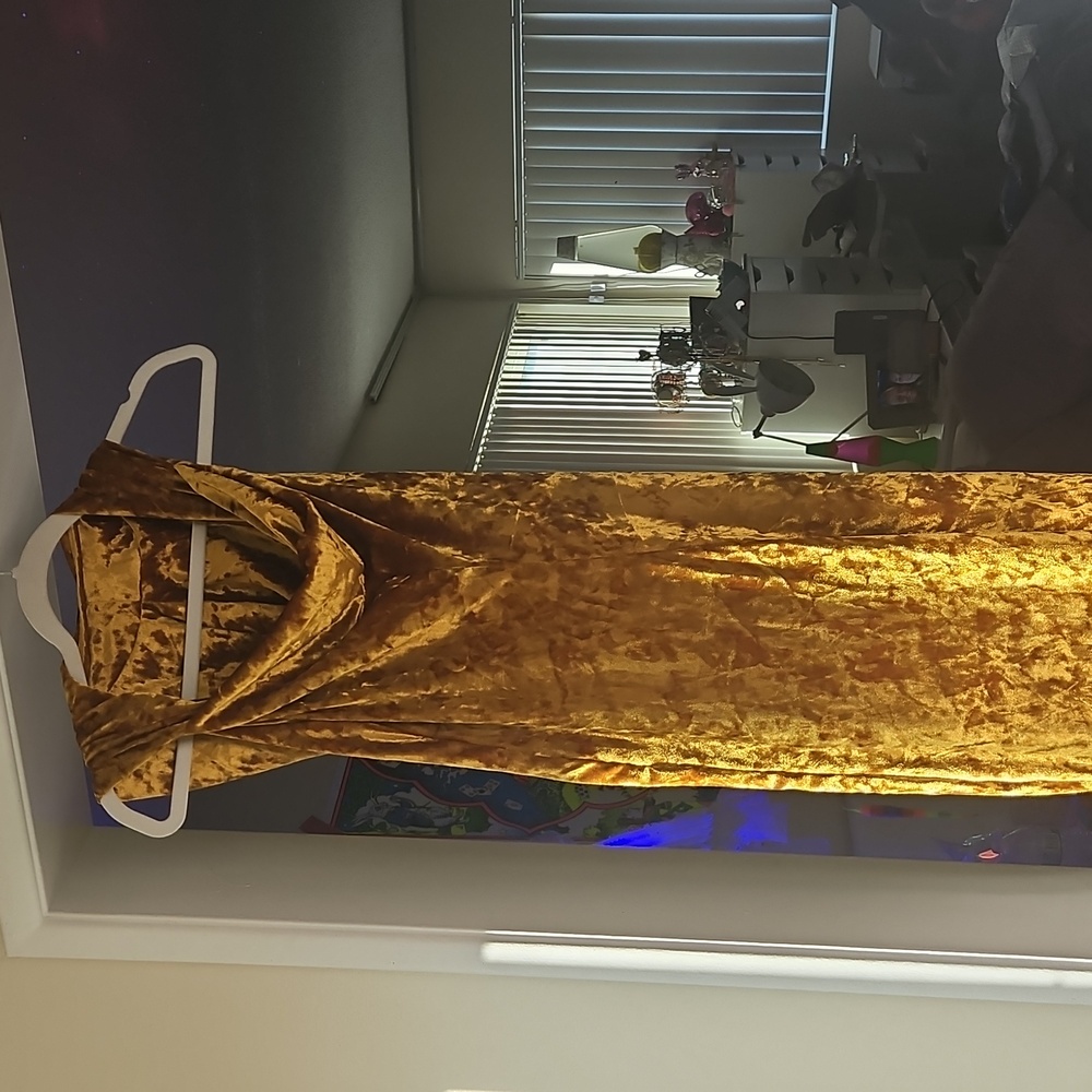 Velvet Gold Sleeveless Soft Hooded WARRIOR WITHIN JUMPSUIT SIZE L